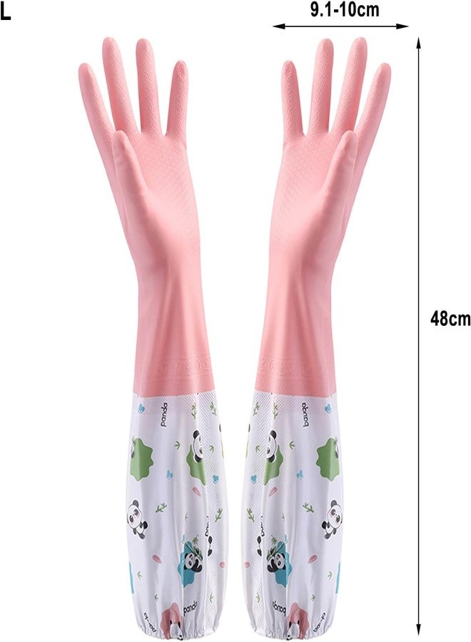Episkey Reusable Heavy Duty Hand Gloves for Dishwashing, Gardening, Kitchen Cleaning Non-Slippery & Durable Long Elbow Length(Inner Cotton Lining for Comfort) (Long Gloves) (Multicolor) - Image 2